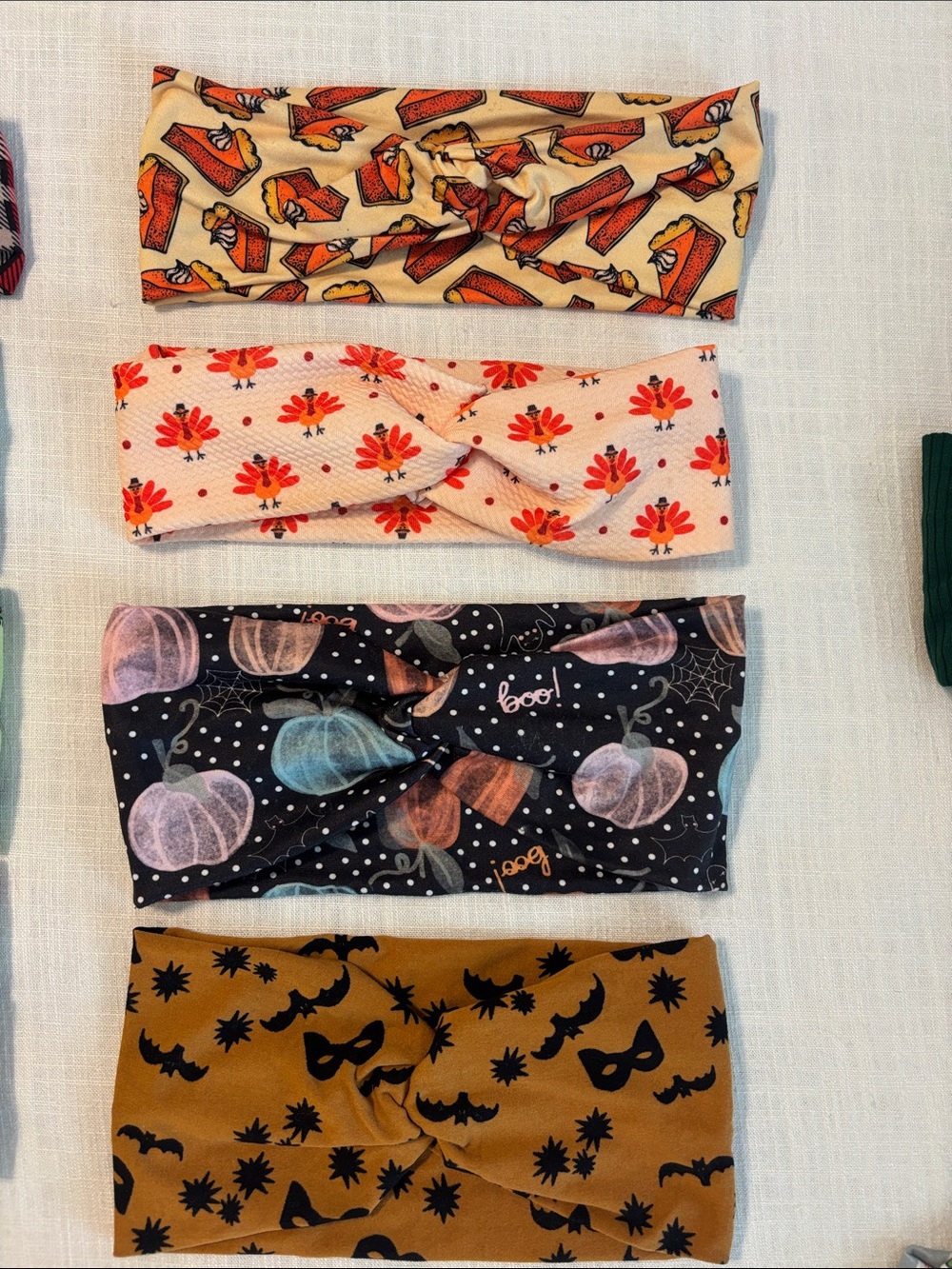 Fall holiday print knotted headbands